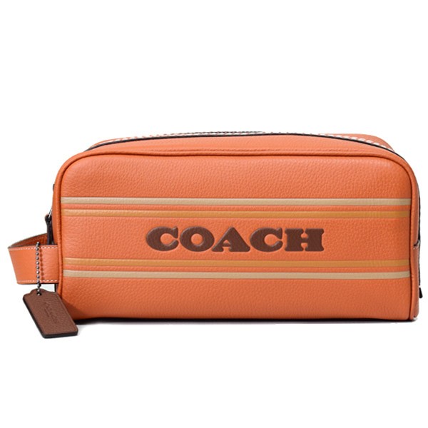 コーチ メンズ バッグ COACH ぺブルレザー ストライプ ロゴ トラベル