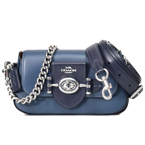 COACH レザーショルダーバッグ ネイビー COACH レザーショルダーバッグ ネイビー