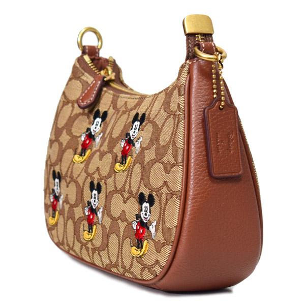 コーチ バッグ COACH ジャガード レザー シグネチャー ディズニー