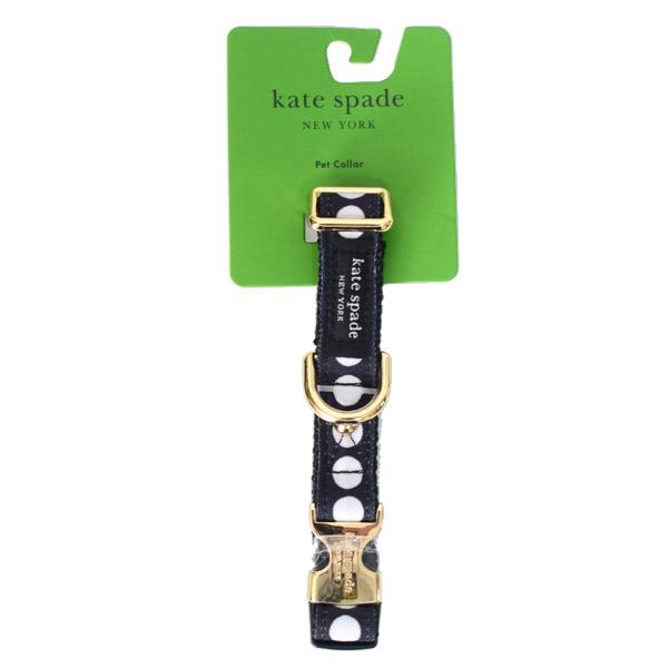 ケイトスペード 首輪 犬 猫 ペット用品 katespade ナイロン 水玉 ドット柄 リーシュ ドッグカラー S/M サイズ ブラックマルチ 237349の通販は