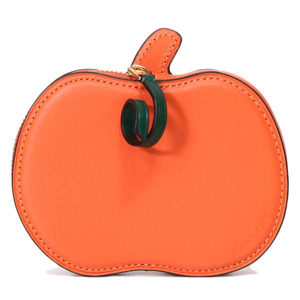 コーチ コインケース COACH スムースレザー かぼちゃ パンプキン ハロウィン ジップ コインポーチ コインケース オレンジ CN002の通販は