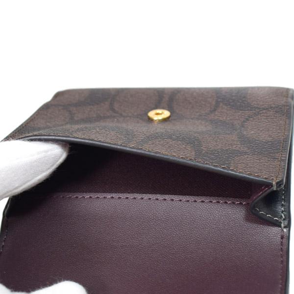 コーチ 財布 COACH コーティングキャンバス レザー シグネチャー スモール エライザ ロゴ ウォレット 二つ折り財布 ブラウン×ブラック CP255_5