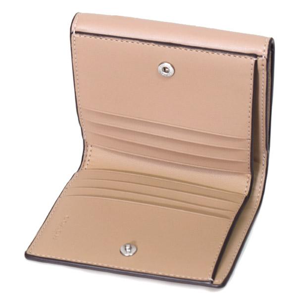 コーチ 財布 COACH カーフレザー スモール エライザ ロゴ ウォレット コンパクト 二つ折り財布 トープ CP254