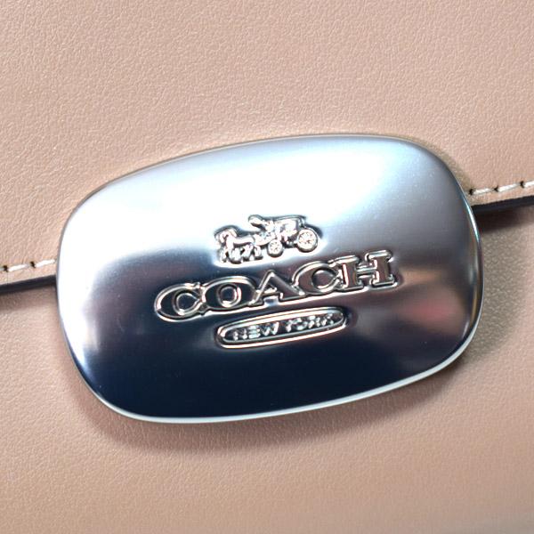 コーチ 財布 COACH カーフレザー スモール エライザ ロゴ ウォレット コンパクト 二つ折り財布 トープ CP254