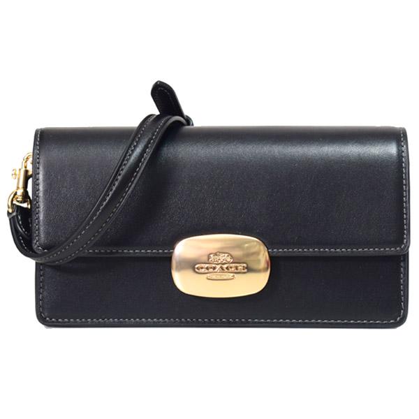 美品 COACH ショルダーバッグ クラッチバッグ 2way レザー ブラック コーチ 2way クラッチバッグ ショルダーバ