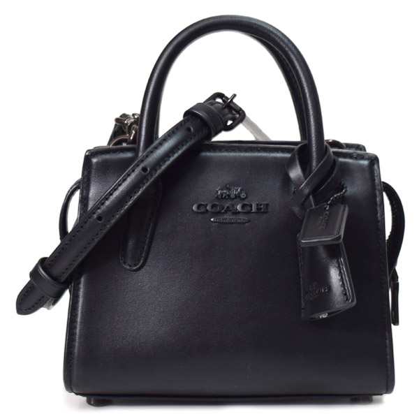 コーチ バッグ COACH リファインドカーフレザー ミニ アンドレア キャリーオール 2WAY クロスボディ ショルダー ハンドバッグ ブラック CO974の通販は
