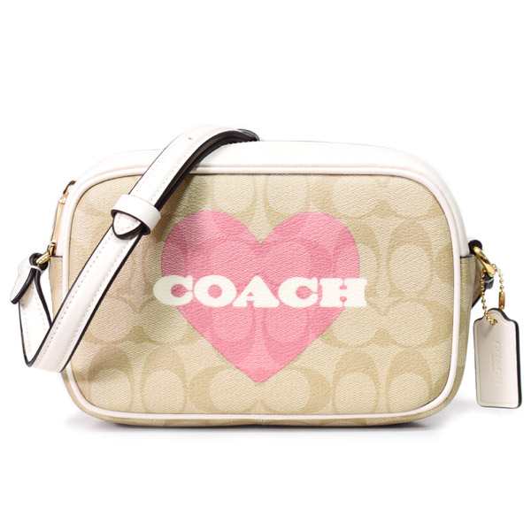 コーチ バッグ COACH コーティングキャンバス レザー シグネチャー ハート ジェイミー ミニ カメラバッグ クロスボディー ショルダーバッ