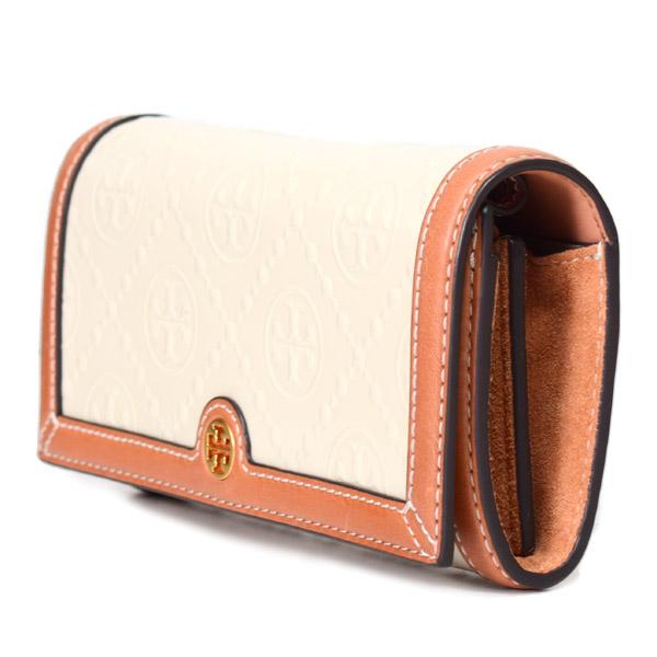 トリーバーチ バッグ TORY BURCH パテントレザー モノグラム ロゴ ウォレット 2way クラッチ クロスボディ 斜めがけ ショルダーバッグ クリーム【訳あり】136233