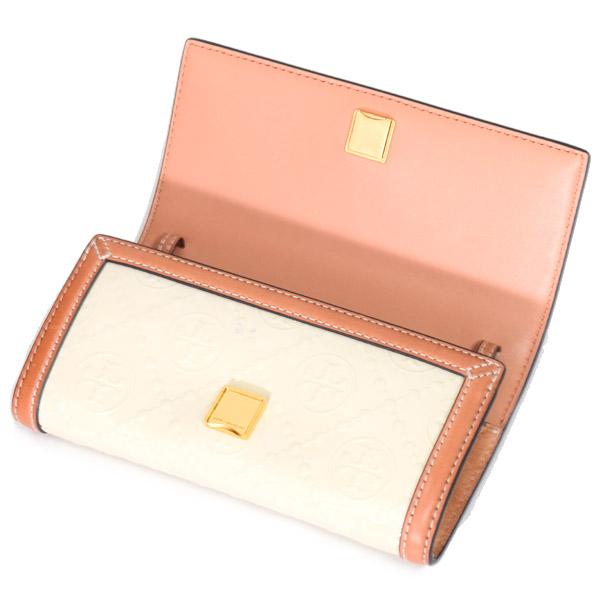 トリーバーチ バッグ TORY BURCH パテントレザー モノグラム ロゴ ウォレット 2way クラッチ クロスボディ 斜めがけ ショルダーバッグ クリーム【訳あり】136233