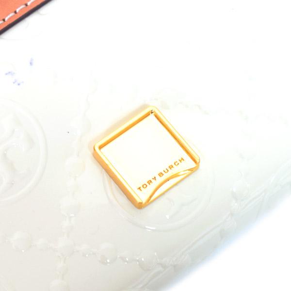 トリーバーチ バッグ TORY BURCH パテントレザー モノグラム ロゴ ウォレット 2way クラッチ クロスボディ 斜めがけ ショルダーバッグ クリーム【訳あり】136233