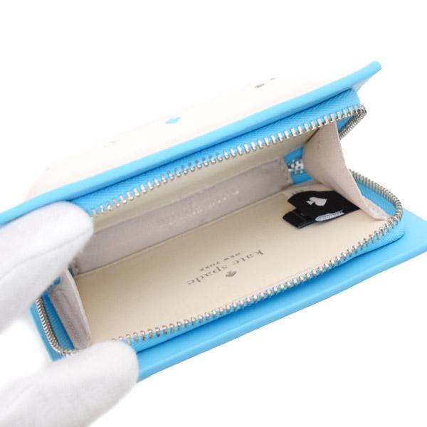 ケイトスペード カードケース katespade レザー コーヒー ブレイク シュガー ストーン ふわふわ ジップ ケース 小銭入れ カードホルダー クリームマルチ KF486 ケイトスペード カードケース katespade レザー コーヒー ブレイク