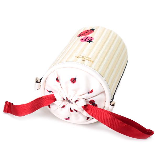 テントウムシ かごバッグ バック　ケイトスペード ケイトスペード バッグ katespade かごバック ストロー レザー