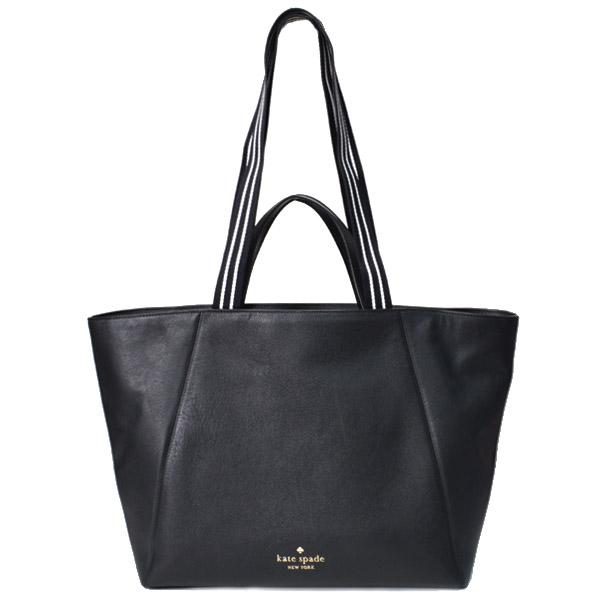 ケイトスペード バッグ katespade ペブルレザー ロゴ ラージ ダブル ハンドル ロージー 2way ショルダー トートバッグ ブラック KA802