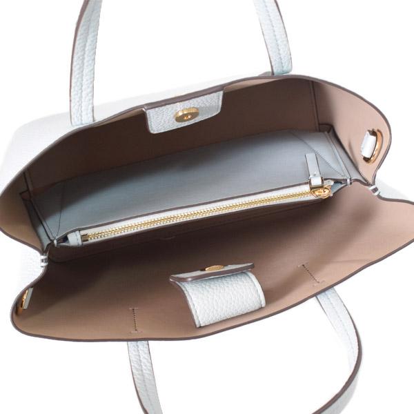 トリーバーチ バッグ TORY BURCH レザー ブレイク ロゴ スモール トート 2way クロスボディ 斜め掛け ショルダー ハンドバッグ セルツァー×ペブストーン 85985