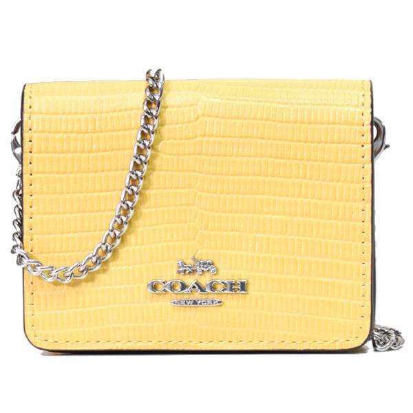 コーチ カードケース COACH リザード レザー 型押し チェーン ロゴ ミニ ウォレット カードケース カードポーチ 定期入れ 名刺入れ ポーチ コインケース 財布 ヘイ CR372の通販は