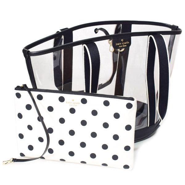 ケイトスペード バッグ katespade シースルー スケルトン ポーチ付き 