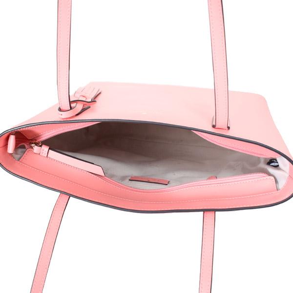 ケイトスペード バッグ katespade PVC レザー ジェナ ロゴ バッグチャーム付き ショルダー トートバッグ ピーチィローズ K8150 ケイトスペード バッグ katespade PVC レザー ジェナ ロゴ バッグ