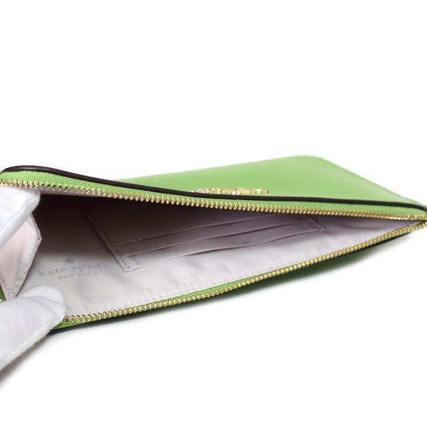 ケイトスペード ポーチ katespade ポーチ レザー L字 ジップ リスト