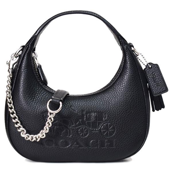 コーチ バッグ COACH ペブルレザー カルメン ミニ ロゴ 2way チェーン クロスボディ 斜め掛け ショルダーバッグ ハンドバッグ ブラック CT774