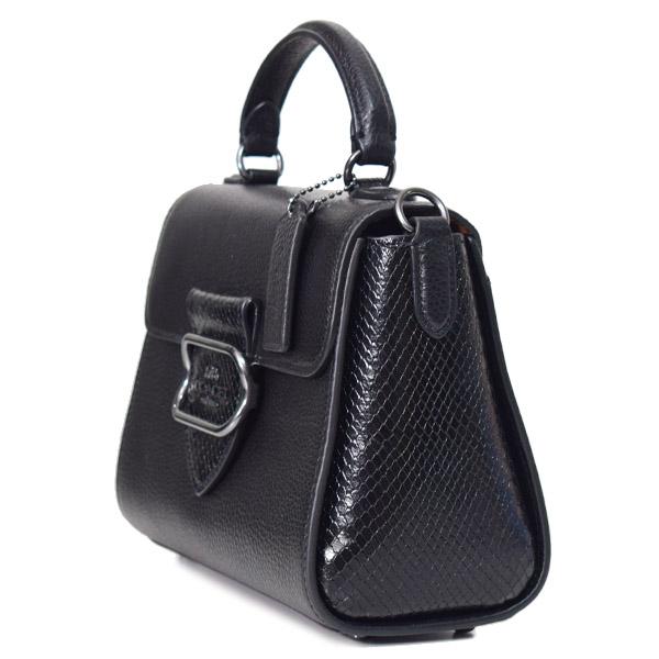コーチ バッグ COACH パイソン レザー スネーク エンボスド モーガン トップ ハンドル サッチェル クロスボディ 2WAY ショルダー ハンドバッグ ブラックマルチ CF321_2