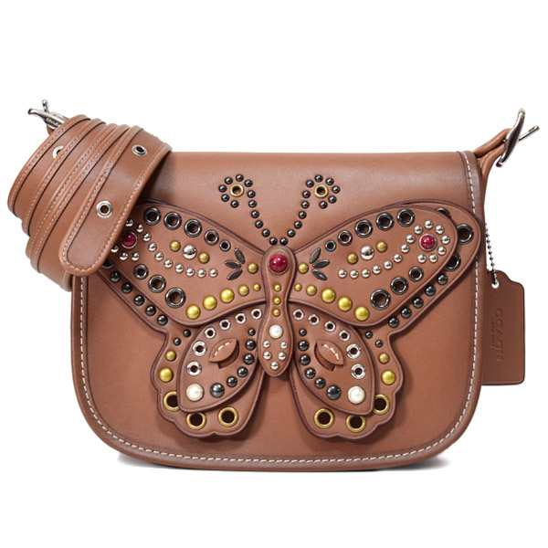 コーチ バッグ COACH カーフレザー アップリケ スタッズ バタフライ リベット クロスボディー 斜めがけ ショルダーバッグ サドル 59353