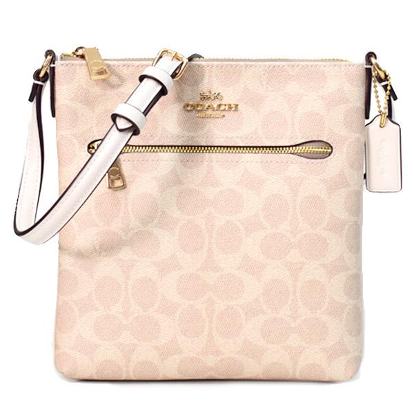 コーチ バッグ COACH コーティングキャンバス レザー シグネチャー ミニ ローワン ファイル バッグ クロスボディ 斜めがけ ショルダーバッグ サンド×チャーク CW325
