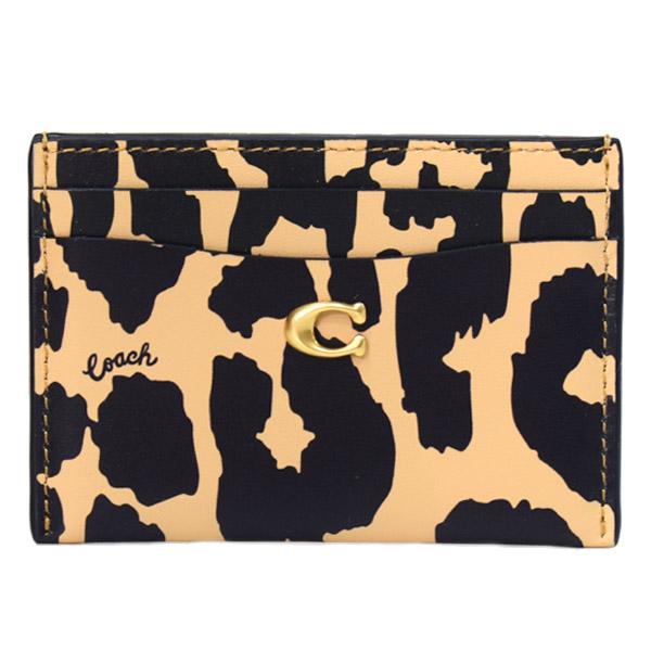 コーチ カードケース COACH レオパード ヒョウ柄 レザー アニマル プリント C ロゴ スリム カードケース 定期入れ 名刺入れ BOX付き レオパードマルチ CM516の通販は