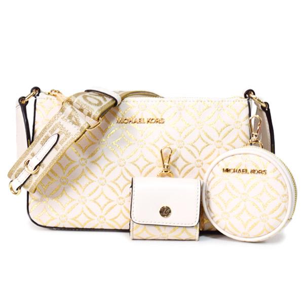 マイケルコース バッグ MICHAEL KORS ジャガード レザー テック アタッチ ジェット セット トラベル マルチポーチ2点付き スモール クロスボディ 斜めがけ ショルダーバッグ ライトクリームマルチ 35F4GTVC1Jの通販は 49,800円
