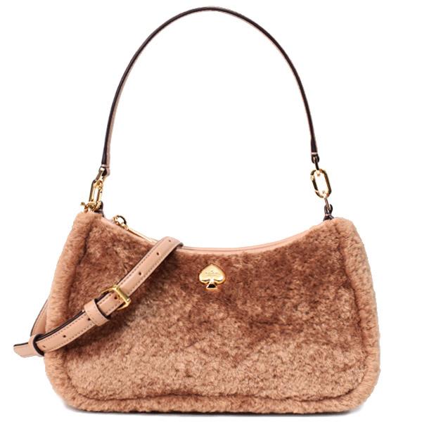 ケイトスペード バッグ katespade レザー ファー ふわふわ もこもこ ケイラ コンバーチブル クロスボディ 2way 斜めがけ ショルダー クラッチ ハンドバッグ ライトフォーン KI903