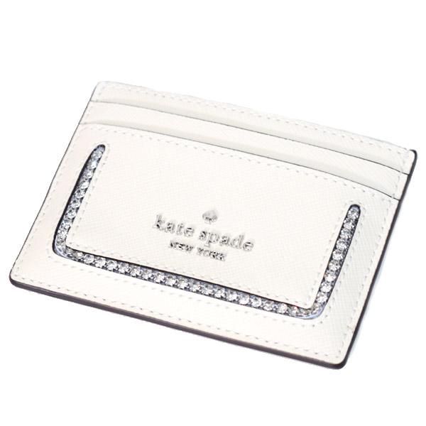 ケイトスペード カードケース katespade レザー クリスタル ストーン キラキラ マディソン スモール スリム カードホルダー 名刺入れ 定期入れ パスケース 専用BOX付き メレンゲマルチ KJ024 ケイトスペード カードケース katespade レザー クリスタル ストーン