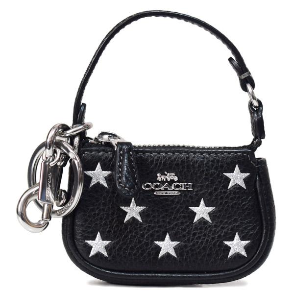 コーチ キーホルダー COACH ラメ 星 スター レザー ミニ ノリータバッグ ミニ ポーチ 小物入れ キーホルダー バッグチャーム ブラックマルチ CW542の通販は
