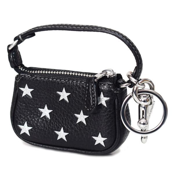 コーチ キーホルダー COACH ラメ 星 スター レザー ミニ ノリータバッグ ミニ ポーチ 小物入れ キーホルダー バッグチャーム ブラックマルチ CW542の通販は