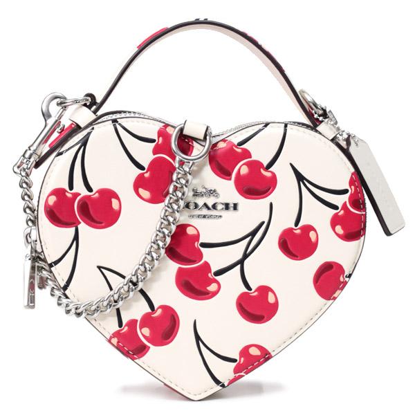 コーチ バッグ COACH レザー さくらんぼ ハート チェリー ダブルジップ クロスボディ 2way チェーン ハンドバッグ ショルダーバッグ チャークマルチ CAB06