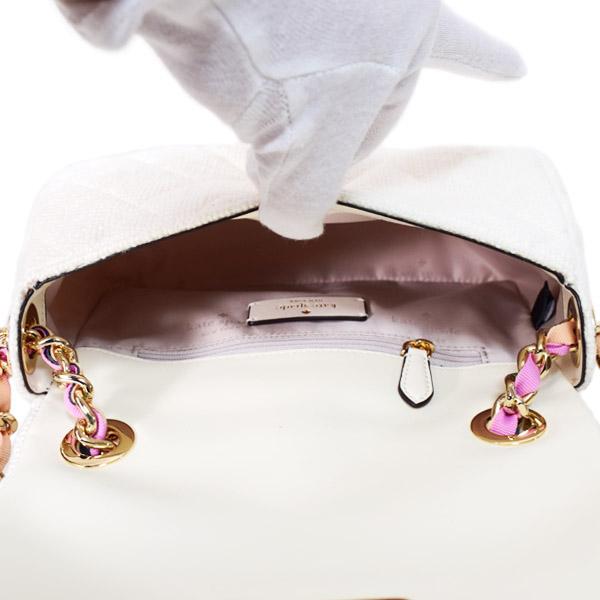 ケイトスペード バッグ katespade ファブリック レザー キルティング ツイード スモール キャリー 2way クロスボディー 斜めがけ ショルダーバッグ クリームマルチ KK092_6