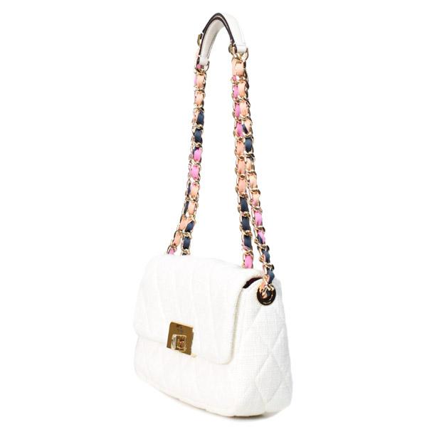 ケイトスペード バッグ katespade ファブリック レザー キルティング ツイード スモール キャリー 2way クロスボディー 斜めがけ ショルダーバッグ クリームマルチ KK092_2
