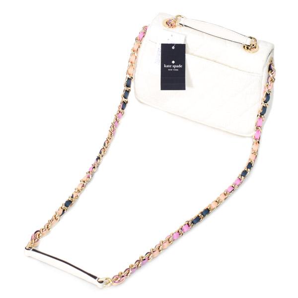 ケイトスペード バッグ katespade ファブリック レザー キルティング ツイード スモール キャリー 2way クロスボディー 斜めがけ ショルダーバッグ クリームマルチ KK092_3