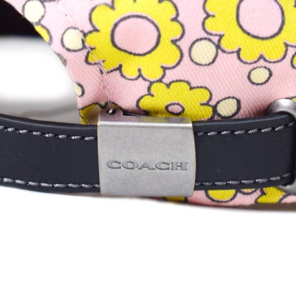 コーチ 帽子 COACH コットン シグネチャー 花柄 フラワー フローラル ロゴ キャップ ベースボール 帽子 ライム CBO67
