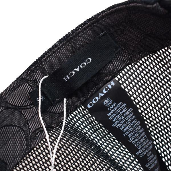 コーチ 帽子 COACH シグネチャー コットン メッシュ ロゴ エンブロイダード トラッカー ハット キャップ ブラック XS/S CAA61_6