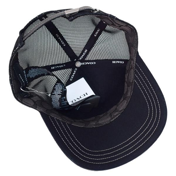コーチ 帽子 COACH シグネチャー コットン メッシュ ロゴ エンブロイダード トラッカー ハット キャップ ブラック M/L CAA61_4