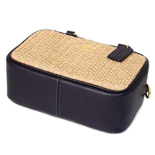 コーチ バッグ COACH ストロー かごバッグ ミニ ロゴ サッチェル 2WAY レザー クロスボディ 斜め掛け ショルダー ボストン ハンドバッグ トースト×ブラック CAK74_2