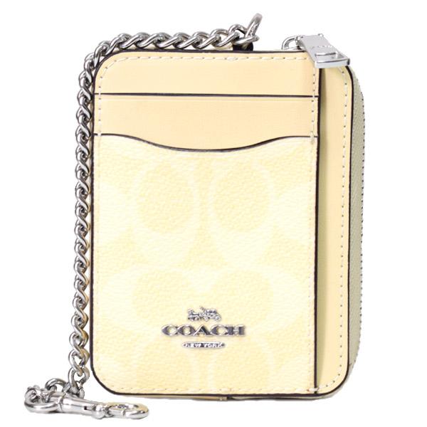 コーチ ケース COACH コーティングキャンバス レザー シグネチャー チェーン ロゴ ジップ カードケース カードポーチ 定期入れ 名刺入れ 小銭入れ ヘイ CW883