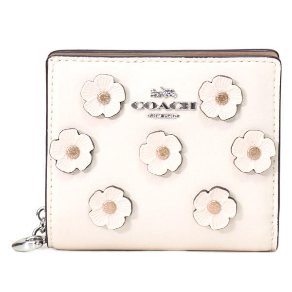 コーチ 財布 COACH レザー 花柄 アップリケ フローラル スナップ ミニ