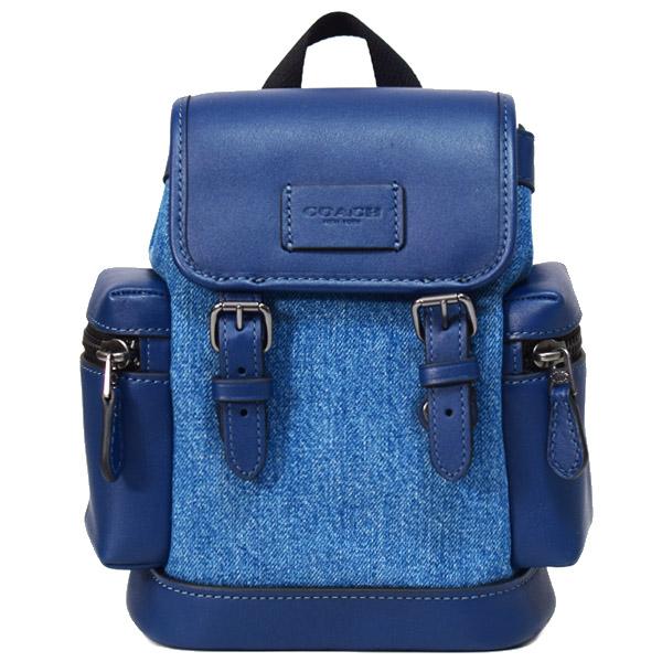 コーチ バッグ COACH デニム レザー スリング スプリント スモール ロゴ フラップ バックパック ワンショルダー リュックサック ボディバッグ デニム×ディープブルー CBF65