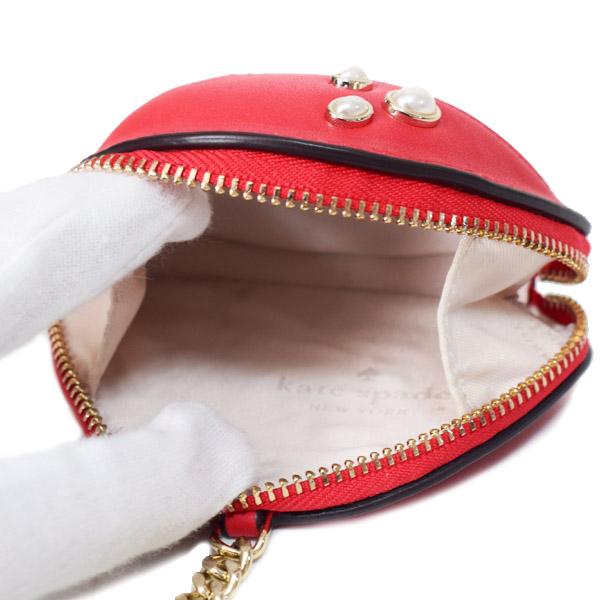ケイトスペード コインケース katespade マッシュルーム キノコ レザー パール 小銭入れ ミニ ポーチ キーフォブ バッグチャーム キーホルダー ルビーレッドマルチ KL929_5