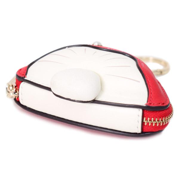 ケイトスペード コインケース katespade マッシュルーム キノコ レザー パール 小銭入れ ミニ ポーチ キーフォブ バッグチャーム キーホルダー ルビーレッドマルチ KL929_4