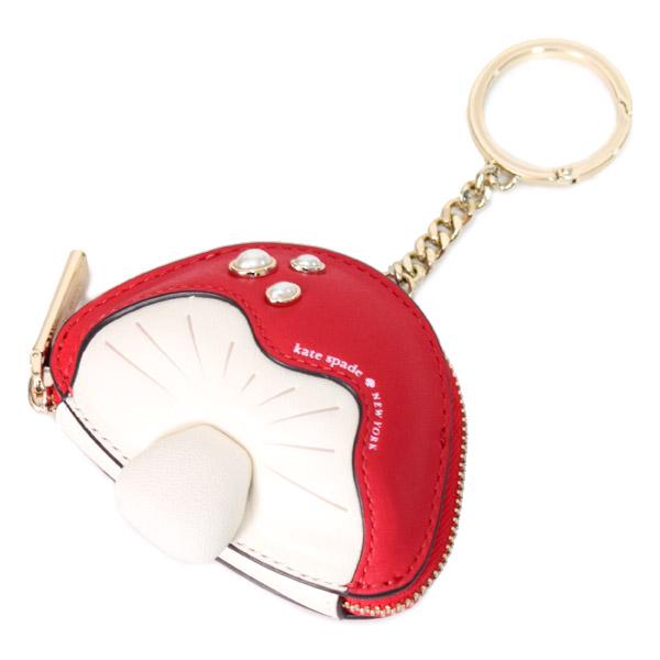 ケイトスペード コインケース katespade マッシュルーム キノコ レザー パール 小銭入れ ミニ ポーチ キーフォブ バッグチャーム キーホルダー ルビーレッドマルチ KL929_2