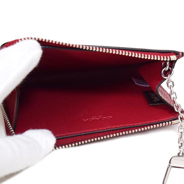 コーチ コインケース COACH ぺブルレザー エッセンシャル キーリング付き L字 ジップ ロゴ マルチ カードケース 小銭入れ ダークルビー CR513_3