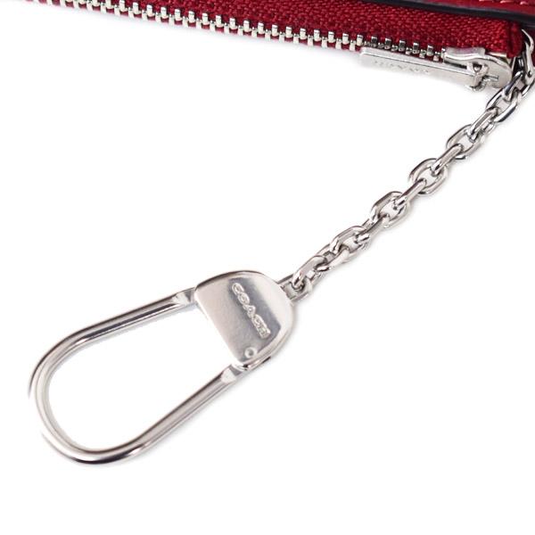コーチ コインケース COACH ぺブルレザー エッセンシャル キーリング付き L字 ジップ ロゴ マルチ カードケース 小銭入れ ダークルビー CR513_4