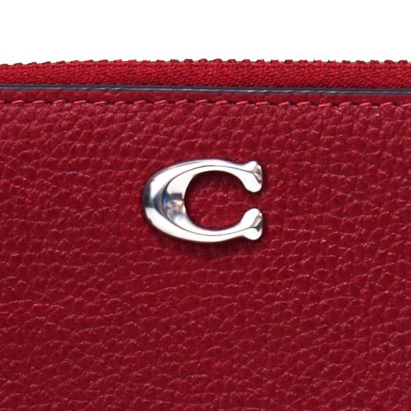 コーチ コインケース COACH ぺブルレザー エッセンシャル キーリング付き L字 ジップ ロゴ マルチ カードケース 小銭入れ ダークルビー CR513_6