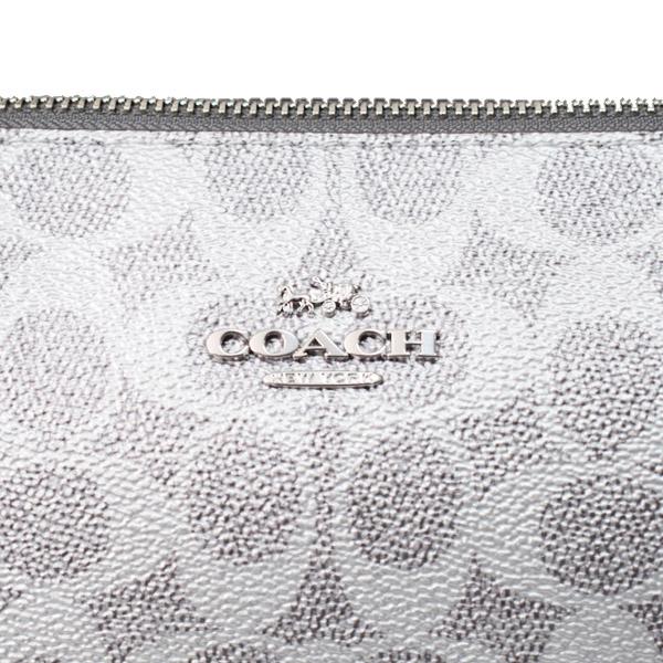 コーチ バッグ COACH メタリック コーティングキャンバス レザー シグネチャー フィオナ ミニ トートバッグ グレー×シルバー CW396_6
